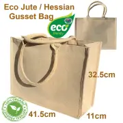 Eco Hessian Calico Shopping Bag Gusset Hessian Bag Shopping Bag Jute Bag 1-50