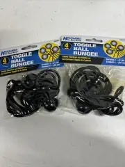 Highland 4 8 Inch (20cm) Black Toggle Ball Bungee Cord Lot Of 2 #F6