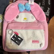 Hello Kitty NWT Sanrio My Melody Backpack Pink Front Blue Bow Black Back