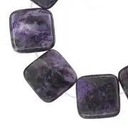 10 Russian Charoite Flat Square Beads 18mm #86057