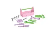 Green Toys Tool Set, Pink 4C - 15 Piece Pretend Play, Motor Skills, Language Communication Kids Role Play Toy. No BPA, phthalates, PVC. Dishwasher Safe, Recycled Plastic, Made in USA.