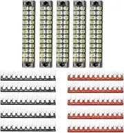 5 Sets 600V 15A Double Row 12-Positions Screw Terminal Strip Blocks