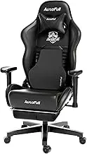 AutoFull C3 Gaming Chair, Racing Style Gaming Chair with Ergonomic Lumbar Support,Adjustable High Back PU Leather PC Chair with Footrest,Black