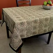 India Arts Cotton Tan Vegetable Dye Dabu HandBlock Print Tablecloth Square 60x60