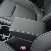 Car Ceter Console Cover for 2024 Subaru Forester Accessories 2019 2020 2021 2022 2023 Leather Armrest Middle Arm Rest Box Lid Cover Seat Pad Protector(White Stitches)