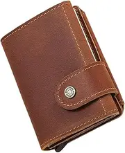 [COLLBATH] Male Leather Purse Protected Coin Pouch Men's Business Wallet Brown Lightweight