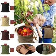 2024 Foldable Canvas Belt Bag Foraging Bag Waxed Canvas Fruit Picking Foraging B
