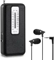 ONGTEED Pocket AM FM Radio, Battery Operated Mini Walkman Radio Includes Headphones, 2 AAA Battery Operated, Small Handheld Transistor Radio with Excellent Reception for Walking, Running