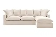 Brosa Palermo 3 Seater Modular Sofabed with Right Chaise (Classic Cream)