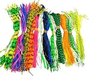 Silicone Jig Skirts - 12 Bundles Rubber Jig Lures Skirt - Spinnerbait Skirts Replacement - Spinnerbaits Buzzbaits Bass Skirts Jig Head Replacement for Fishing 12 Bundles 50 Strands