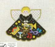 Painted Pony New Orleans Jazz Mardi Gras Angel Handpainted Needlepoint Canvas