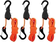 Progrip Better Than Bungee 056370 Rope Lock Tie Down with Snap Hooks: 6' Orange Paracord (Pack of 3)