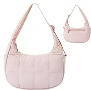 Quilted Puffer Tote Bag,Lightweight Boho Handbags Underarm Purse - Carryall Bag Puff Underarm Purse for Outdoor, Gym, Workout, Travel
