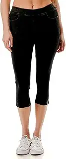 [Jvini] Women's Capri Jeans Skinny Jeggings Pull-On Denim Capris Pants with Pockets Regular & Plus Size