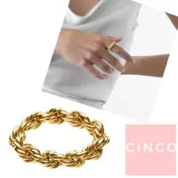 在飛比找momo購物網優惠-【CINCO】葡萄牙精品 Bia ring 925純銀鑲24