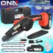 6-inch Electric Cordless Chain Saw Mini Handheld Chainsaw w/2 20V Batteries Red