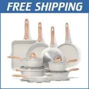 Elegant 23-Piece White Granite Nonstick Cookware Set - Lightweight and Durable