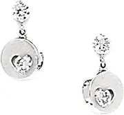 [JewelryWeb] 14k White Gold CZ Simulated Diamond Love Heart Drop Screw Back Earrings 13x7mm Stud Earring for Women