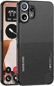 Jarttarn Case Compatible with Nothing CMF Phone 2 Pro, Selected Plain Leather Case Skin-Feeling Comfortable Touch Soft Edge Anti-Drop Shockproof Protective Back Cover (Black)