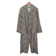 NWT Charter Club Intimates Leopard Print Top Pants Pajama Set Women’s Sz Large