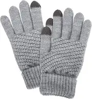 [Healeved] Touch Screen Gloves for Women Knit Winter Warm Gloves Full Coverage Mitts Acrylic Fiber for Cold Weather
