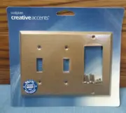 Metal Light Switch Plate Cover Wallplate Textured BRONZE 2 Toggle 1 Rocker GFCI