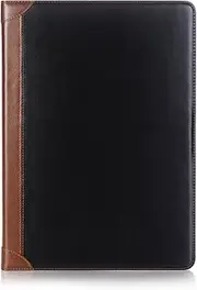 iPad Pro 1st 2nd (12.9'') Case, DMaos Vintage Book Synthetic Leather Stand Folio Smart Cover, Auto Sleep/Wake, Business Document Card Holder - Black