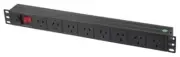 8 Way Power Rail Horizontal Mount Rack With Illuminated Switch Metal Casing