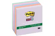 Post-It Notes Recycled Super Sticky 76x76mm Bali Pastel Colours Pack 5 Pads
