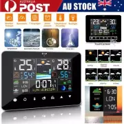 Digital LCD Weather Station Alarm Clock Thermometer Touch Screen Wireless Sensor