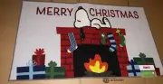 PEANUTS SNOOPY CHRISTMAS FIRE PLACE ACCENT RUG 26"x45" NEW