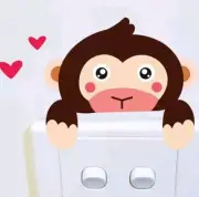 Monkey light switch decal sticker baby nursery boy girl home decor