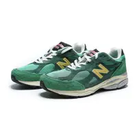 在飛比找Yahoo奇摩購物中心優惠-NEW BALANCE 慢跑鞋 NB 990 V3 綠黃 美