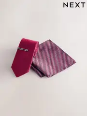 Red Tie and Pocket Square Set (AF7712) | $33