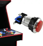 GkgWuxf Arcade LED Illuminated Push Button | Small Silver Plated Push Button for Arcade Machine,Bright Visual Game Console Supplies for Bedroom, Living Room, and Internet Cafe