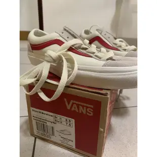 VANS OG STYLE 36 LX OLD SKOOL 白紅 紅線 麂皮帆布 GD 權志龍 女