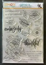 Gina K & Simon Says Stamp - AMAZING FLOWERS Stamp & Die Set - RARE FIND