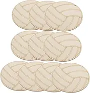 Generic 10pcs Painted Volleyball Wood Chips Pool Basketball Volleyball Ball Volleyball Accessories Floating Basketball Pool Game Floating Pool Game Games Rugby Volleyballs DIY Wooden Chips