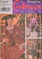NEW SIMPLICITY 4914 Ladies 6-12 Pattern Pirate Peasant Renaissance Costume