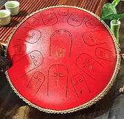 14 inch 15 tone carbon steel ethereal drum percussion instrument for professional performance (red)