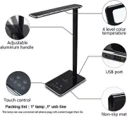 LED Desk Light, Table Lamp with USB Charging Port 4 lighting modes work home NEW