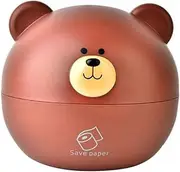 BRIGHTFUFU Fashion Brown Bear Tissue Box Holder Paper Napkin Storage Container for Office Home Restaurant