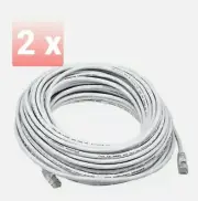 2 Lot 30 FT RJ45 Cat5 Ethernet LAN Network Cable Internet Router White