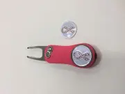 Pitchfix Hybrid 2.0 Switchblade Divot Tool with 2 Crystal Pink Ribbon Markers