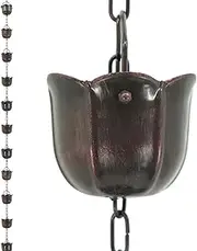 DFTDFYXYRain Chain 3.2-26.2FT Rain Water Catcher Outdoor Rain Chains Aluminum Adjustable Hanging Rain Chain,Downspout Catcher Garden Rustproof Decorative,for Eaves Drainage,Patio,Drainage,8m(26.2ft)