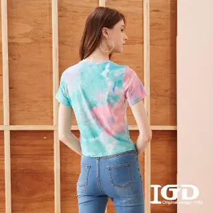 【IGD 英格麗】網路獨賣款-潮流立體鋼印文字渲染上衣(粉色)