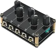 Mini Portable Passive Stereo Audio Mixer 4 Channel Sound Board Console for Music Lovers Black