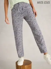 White Stuff Blue Rowena 100% Linen Trousers (W22620) | $150