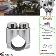 Universal Handlebar Switch 1" For Cafe Racer Hand Control Self Locking 2-Button