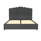 Artiss Bed Frame Double Size Gas Lift Mattress Base Storage Velvet Grey FION
